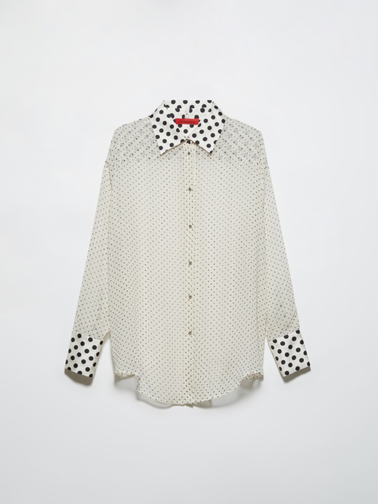 Polka dot wool-blend jumper, milk | MAX&Co. Polka-dot silk-georgette shirt - WHITE - MAX&Co.